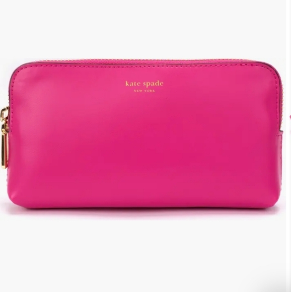 kate spade Handbags - New Kate Spade New York Women's Zip Embossed Logo Pink Belt Bag L/XL $90!
